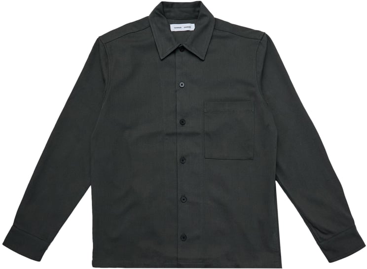 Samsøe Samsøe Camicia Overshirt Sadamon Verde Scuro
