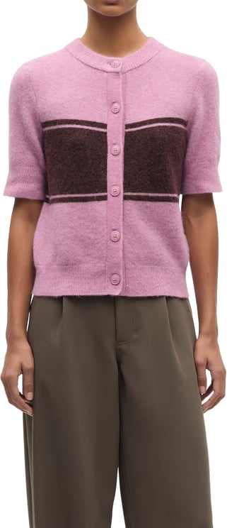 Samsøe Samsøe Samsoe Samsoe - Sanoura ss cardigan 15556 - F25100053 - CLR002528 Orchid wide stripe