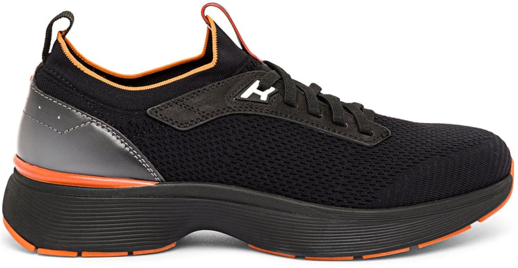 Santoni Men's fabric and leather Bounce sneaker