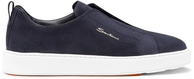 Santoni Men's suede sneaker