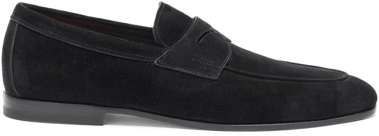 Santoni Men's suede Carlo loafer