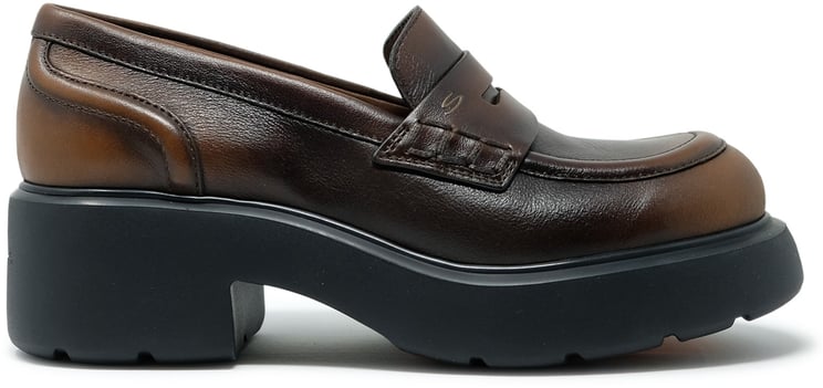 Santoni SANTONI WUEW71868SMOTLGXM40 BROWN LEATHER LOAFER