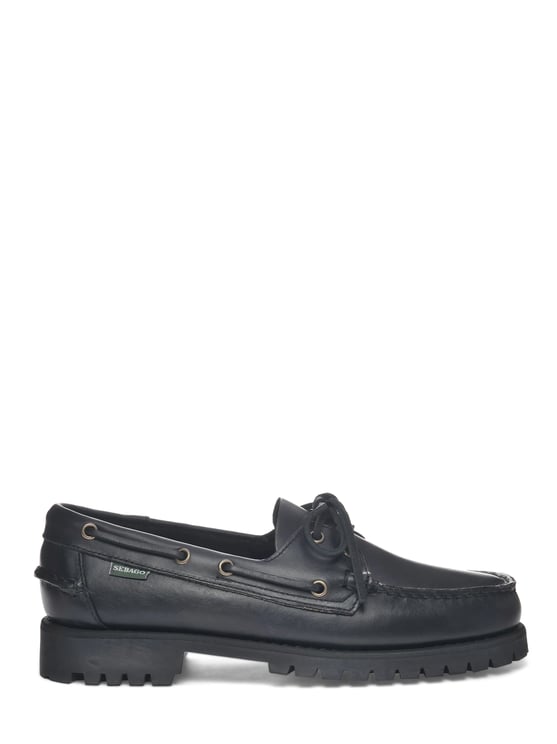 SEBAGO Moccasin-Style Leather Flat Shoes with Rugged Sole