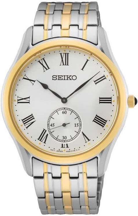 Seiko Seiko Horloge SRK048P1 Staal Bi-color met Geelgouden Plating Quartz 50m Waterdicht 39mm