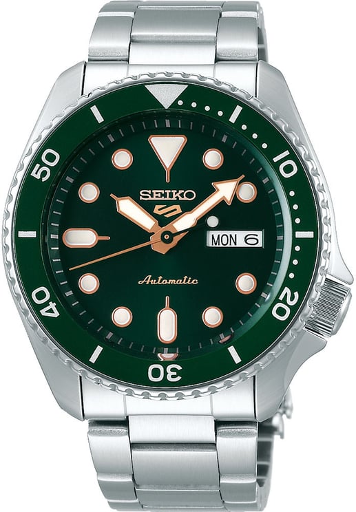 Seiko SRPD63K1 5 Sports Automatic Staal Groen