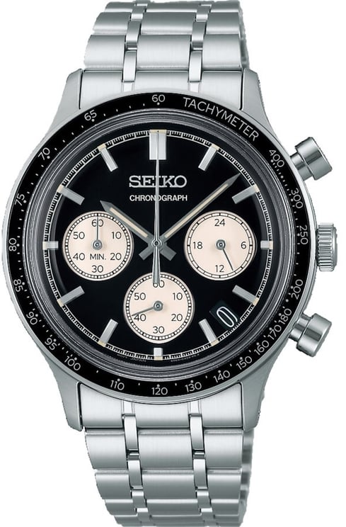 Seiko Seiko Horloge SSB479P1 Staal Quartz Chronograaf 50m Waterdicht 38mm