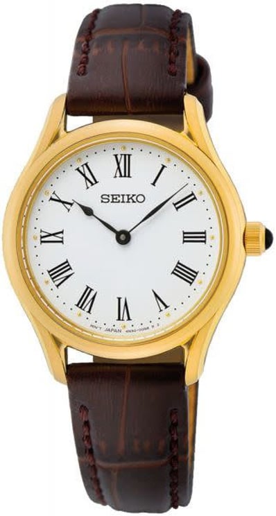Seiko DAMES DOUBLE BRUIN LEDER WIT 50M WR SWR072P1
