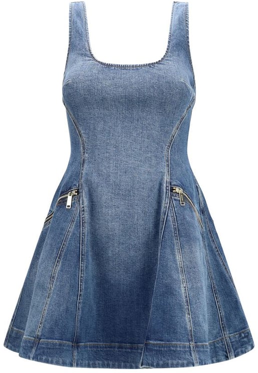 Self-Portrait Self-Portrait Blue Cotton Casual Dress