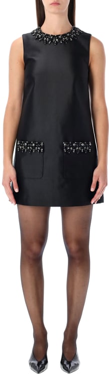 Self-Portrait Self-Portrait black taffeta embellished mini dress