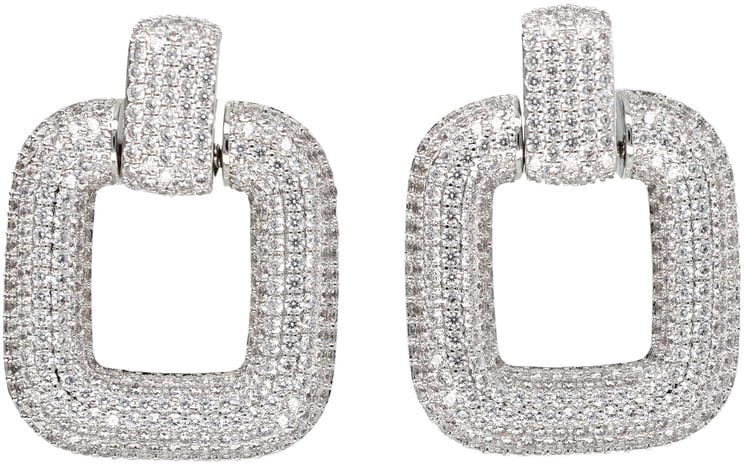 Self-Portrait Crystal Knocker Earring Argento