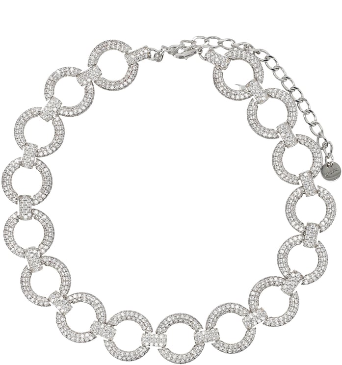 Self-Portrait Crystal Link Chocker Argento