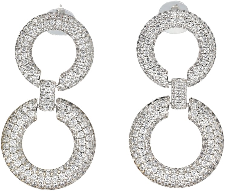 Self-Portrait Crystal Link Earring Argento