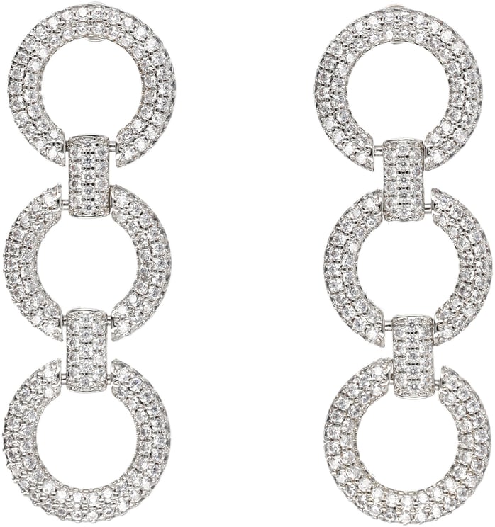 Self-Portrait Crystal 3 Link Earring Argento
