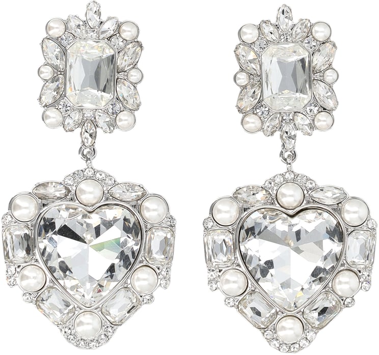 Self-Portrait Crystal Heart Earring Argento
