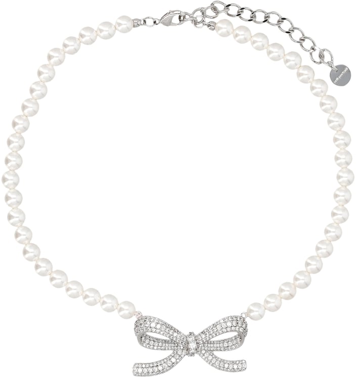Self-Portrait Pearl Bow necklace
