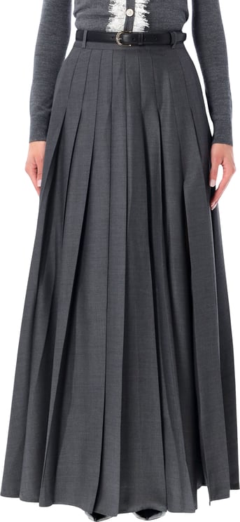 Self-Portrait Plited Maxi Skirt Grigio