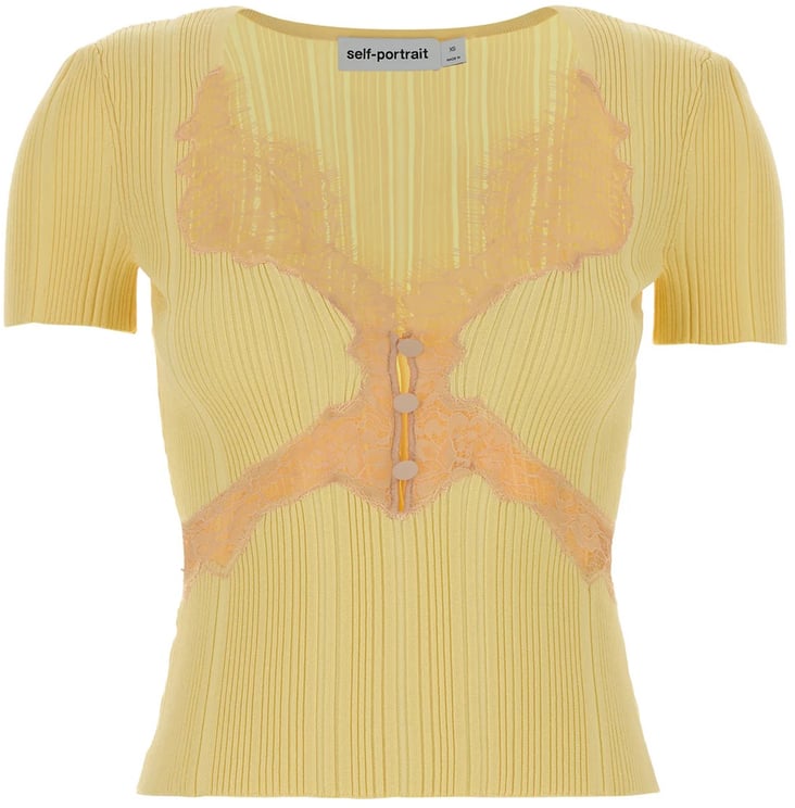 Self-Portrait T-Shirts And Polos Yellow