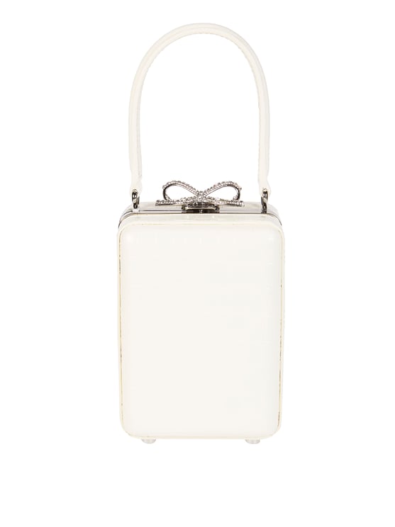 Self-Portrait Glossy Rigid Mini Bow Clasp Handbag