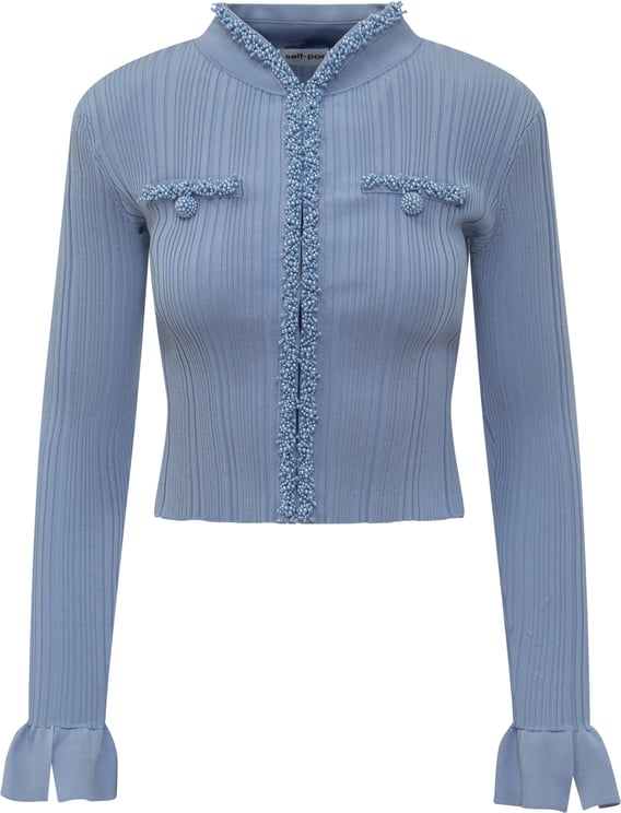 Self-Portrait Cardigan Con Perle