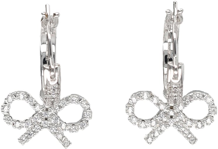 Self-Portrait Bow Earring Hop Argento