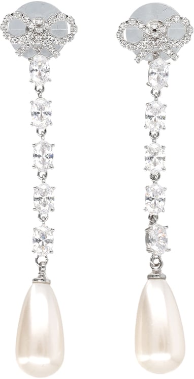 Self-Portrait Pearl Bow Earring Argento