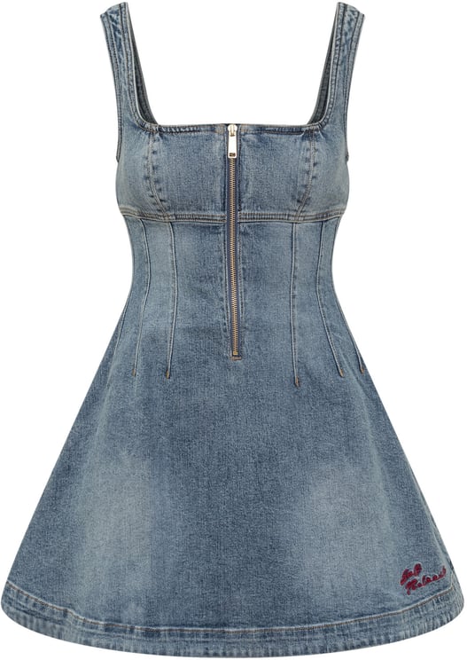 Self-Portrait Abito Mini in Denim