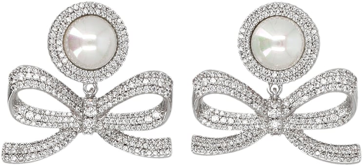 Self-Portrait Perl Bow Earrings Argento