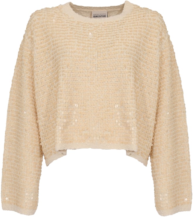 Semicouture Sweaters Pailettes Blan