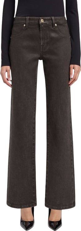 Seven Jeans Calie droit ajusté toile enduite choco vintage Coating Brown 7 For All Mankind 7UC90H42 Seven