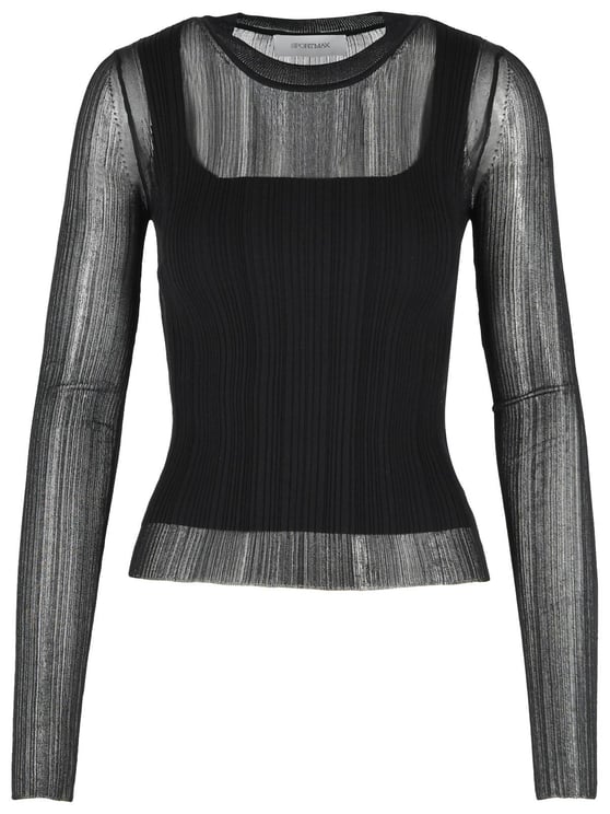 Sportmax 'Buono' Trompe L'Oeil Sweater In Black Viscose Blend