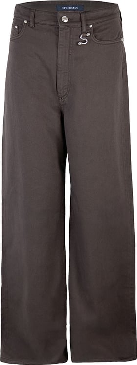 Sportmax Trousers Cioccolato Tinto In Capo