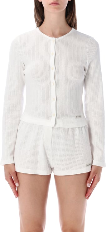 Sporty & Rich Pointelle Cardigan Bianco