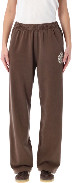Sporty & Rich Sporty & Rich NY Crest embroidered sweatpants – Chocolate