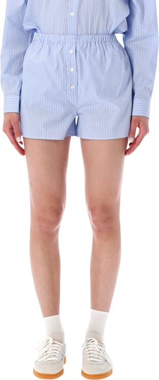 Sporty & Rich Oxford Short Stripe Light Blue Stripe