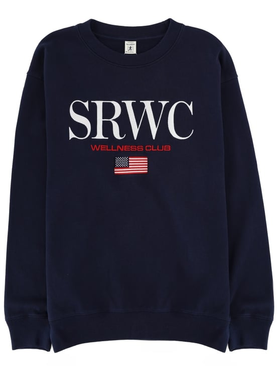 Sporty & Rich Dark Navy Wellness Club Cotton Sweatshirt