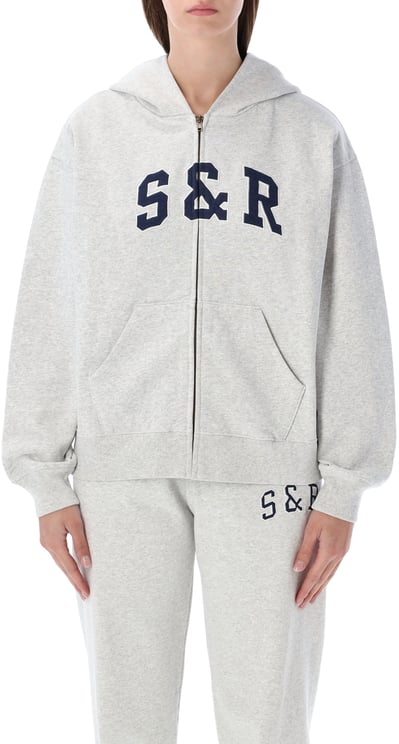 Sporty & Rich Sporty & Rich S&R Ivy zip hoodie in melange grey