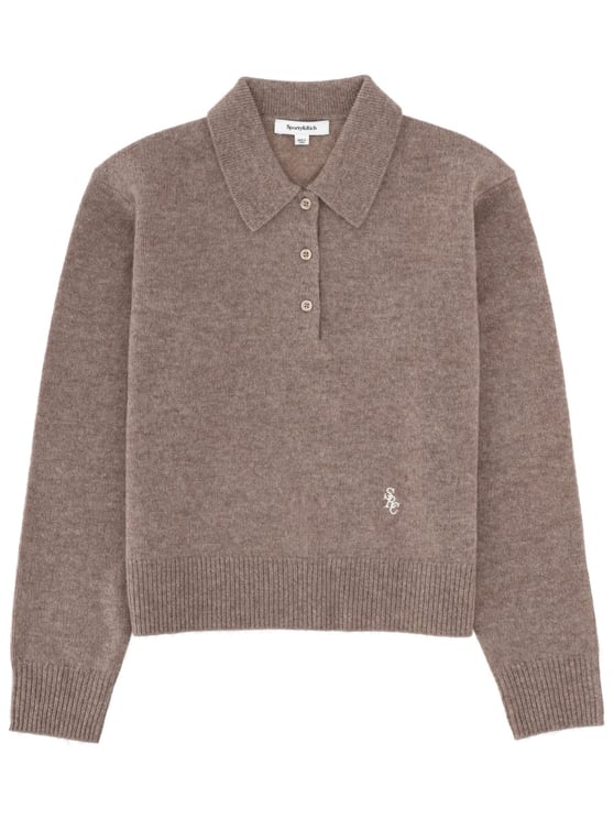 Sporty & Rich Cashmere-Blend Cropped Polo Shirt