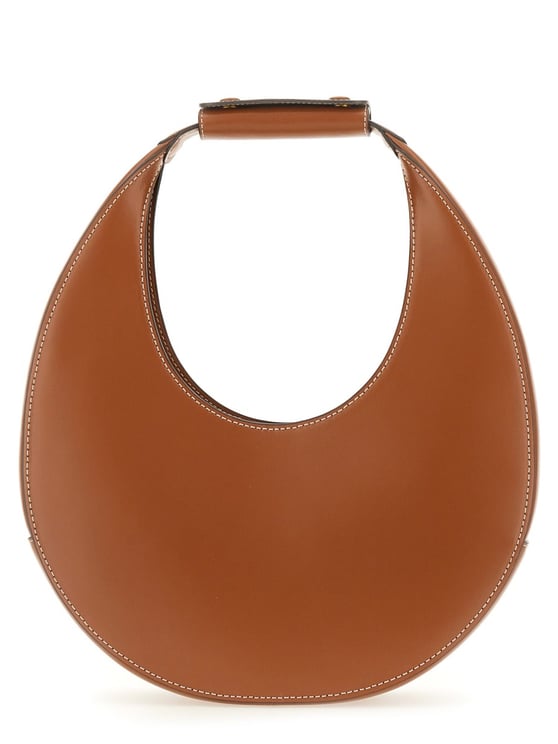 Staud Neutrals Moon Crescent-Shaped Leather Shoulder Bag