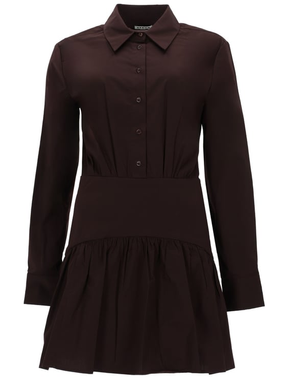 Staud Rocco Fitted Cinched Waist Mini Dress