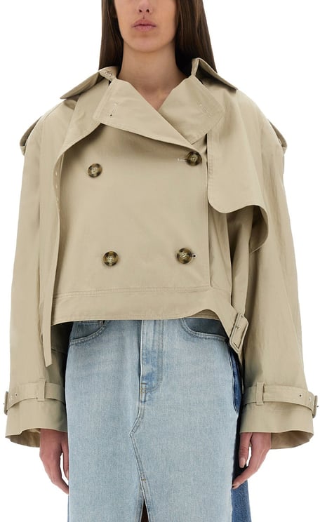 Stella McCartney SHORT TRENCH COAT WITH BELT