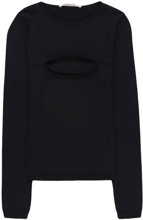 Stella McCartney Black Kint Top Fitted Cut-Out Sweater