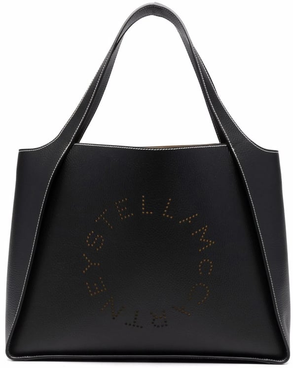 Stella McCartney Textured Trapezoidal Tote Bag With Circular Logo