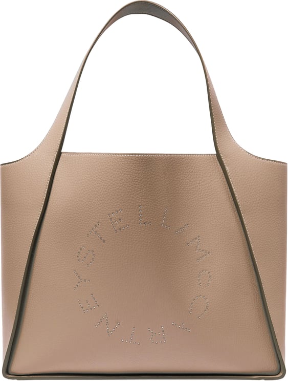 Stella McCartney Neutral Tote Bag Grainy Embossed Totes