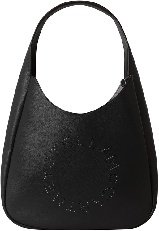 Stella McCartney Black Large Hobo Eco Grainy Shoulder Bag