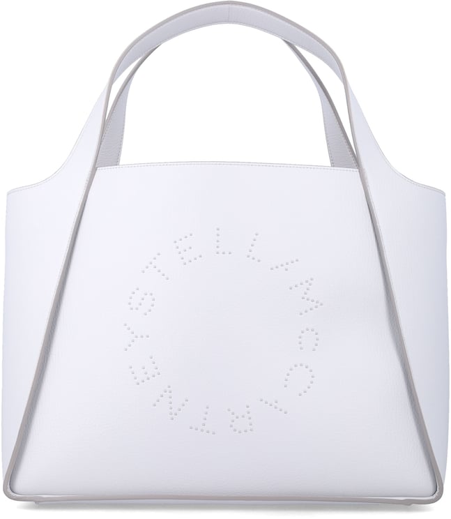 Stella McCartney Logo Tote Bag Eco Embossed Grainy Alter Grigio