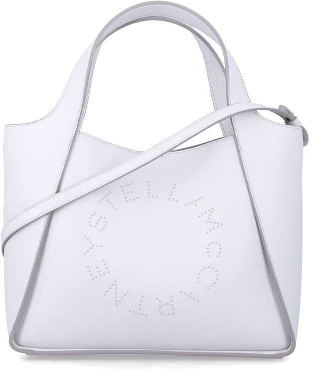 Stella McCartney Logo Crossbody Tote Bag Eco Embossed Gra Grigio