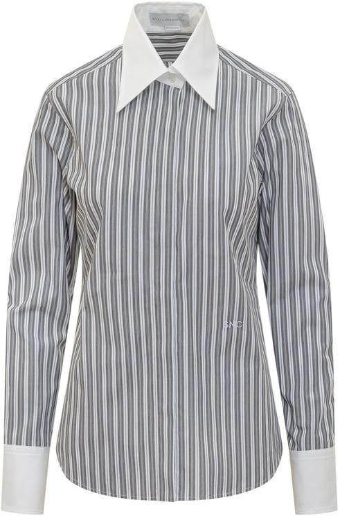 Stella McCartney Camicia a Righe con Colletto a Contrasto