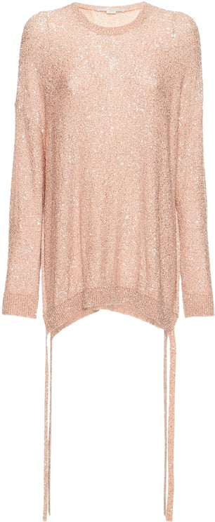 Stella McCartney Light long pink asymmetric sweater