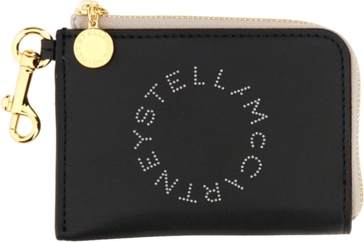 Stella McCartney Compact Wallet With Perforated Logo And Zip Closure