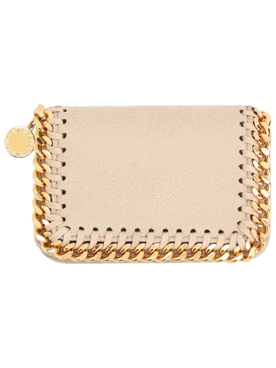 Stella McCartney Neutral Falabella Chain Trim Wallet